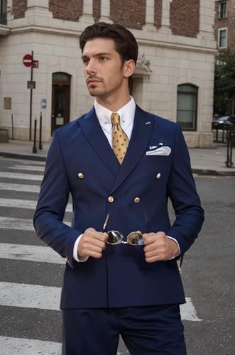 Suits for Men Double Breasted Classic Fit 2 Piece Formal Suits for Mens Busniess Wedding Prom3
