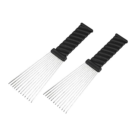 VOCOSTE 2 Unidades Metal Cabello Púa Afro Peine, para Rizado Cabello Afro, 9.05"x2. 75"