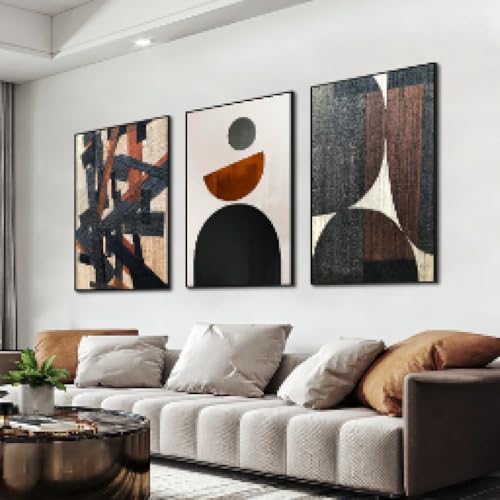 Peinture géométrique abstraite pour décoration d'intérieur chic de salon