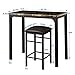 VECELO 3-Piece Pub Dining Set Counter Height Breakfast Table with 2 Bar Stools, Rustic BRN