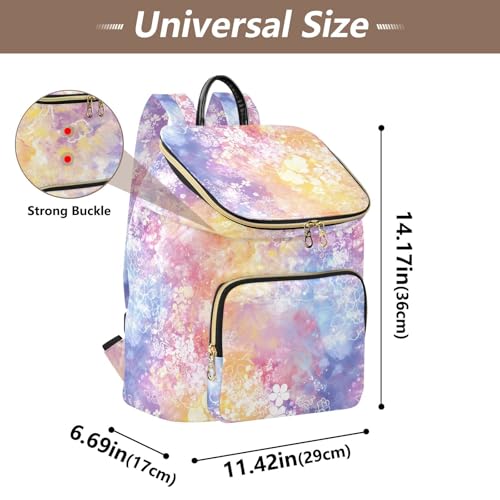 KLL Watercolor Abstract Art Colorful Floret Backpack for Women Fashion Lightweight Shopping Travel Daypack for Gym Shopping Travel3