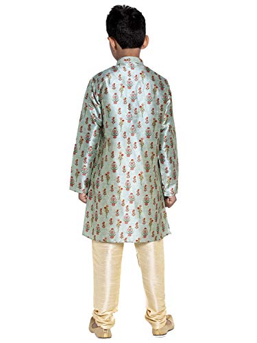 Image of KRAFT INDIA Boys Silk Print Kurta Churidar