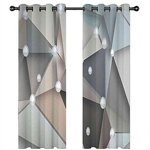 Rideaux occultants 100% polyester de haute densité avec motif géométrique 3D - 5