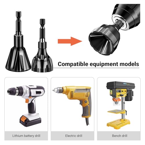 2 Stück Fasenwerkzeug Externes, Stahl Sechskantschaft Entgraten Fasenwerkzeug 3-20mm 5-25mm Abnehmbar Entgratwerkzeug Entgrater Metall mit Spanabfuhrlöchern für Kupfer Messing Holz