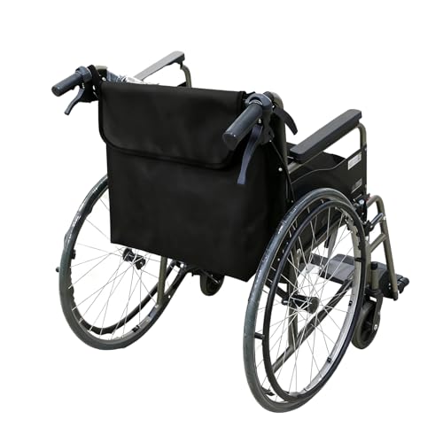 COAFTUG Wheelchair Backpack Waterproof Wheelchair Bags to Hang on Back, Black Wheelchair Travel Bags for Back of Chair Large Storage Bag Accessories Pouch Bag for Walker Rollator