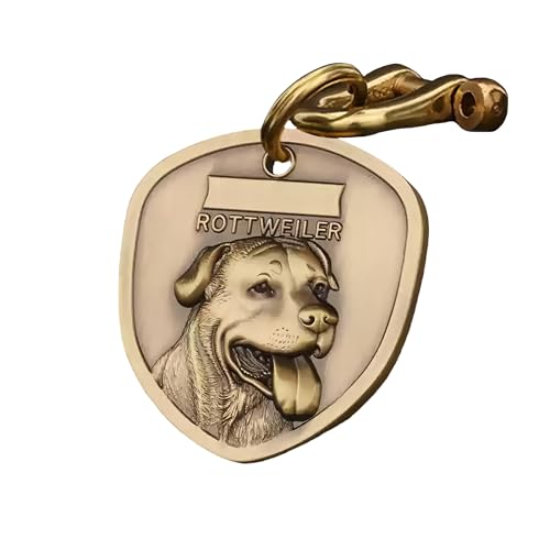 Healemo Dog Tags Personalized For Pets - Custom 3D Engraved Pure Copper Tag For Dogs, Pet Tags Personalized Dog Name (Rottweiler)