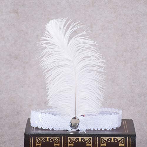 1920s Flapper Headpiece Sequins Feather Headpiece Women Vintage Rhinestones 1920s Carnival Party Accessory 10pcs (Multi-color) - Image 8