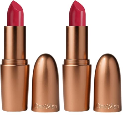 Image of One Wish Creamy Matte Lipstick - Cherry on Top Shade 08 | Long Lasting | Full Coverage | Smooth Finish | High Pigment | No Dryness or Flaky Lips | SPF | Enriched with Vitamin E, Almond Oil & Shea Butter | 3.8 gm