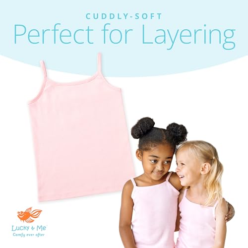 Lucky & Me | Gracie Girls Camisoles | Organic Cotton | Tagless | Wear on Its Own Or Layering Top | 3-Pack3