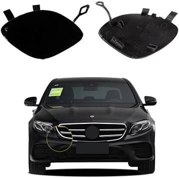 سيارة الجبهة الوفير سحب هوك غطاء متوافق مع مرسيدس بنز الفئة E W213 ل E200 E220 E250 E300 E350 E400 E500 E550 E63 2017-2020 غطاء مقطورة كاب A2138850222 غطاء العين أسود نقي