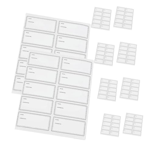 QUMIIRITY 10枚 防水防油性ボトルラベルシール パック 剥がせる冷蔵庫保存用食品管理ステッカー 日付記入可能で手書き耐久性収納ラベル