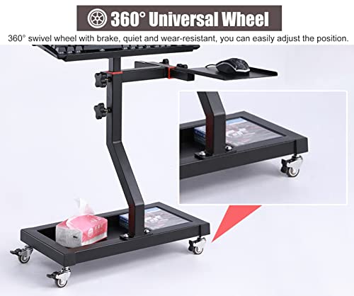 Zimgod Free Standing Keyboard And Mouse Stand, Adjustable Height Keyboard Tray, 4 Wheels Standing Desk For Sim Racing Game/Flight Simulator #TOP6