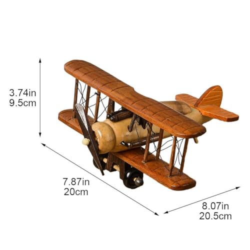 Aviones de madera hechos a mano para adornos de hogar y oficinas creativas 3