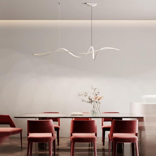 Lámpara colgante de mesa de comedor LED moderna blanca de diseño