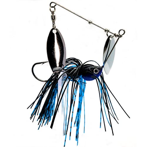 Spinnerbait with Willow Blades (3/8 oz, Black/Blue)