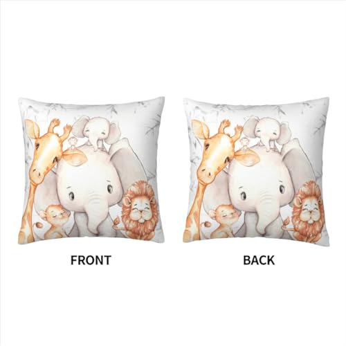 Africa Safari Animals Kids Pillow Nursery Decoration Velvet Throw Pillow Covers Sofa Pillowcase Car Square Throw Pillowcases Home Decoration 10x10Inch, Style 3, WXB6666 - Image 4