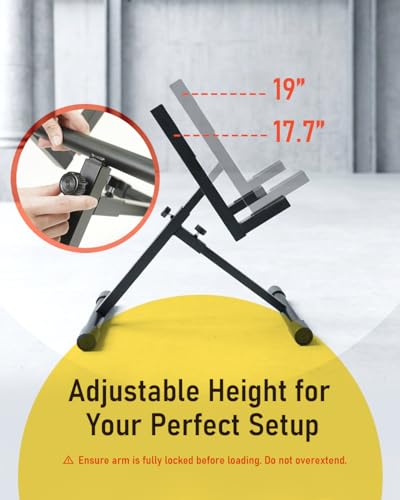 Image of Stage Rocker Heavy Duty Amp Stand for Guitar and Bass, 100 lbs Capacity, Fixed 28 Tilt for Optimal Sound Projection, Adjustable Height 17.7-19 inch, Black