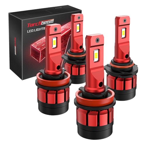 Image of Torchbeam 9005 /HB3 H11 /H8 /H9 LED Lights, 56000LM 9005 /HB3 H11 /H8 /H9 White Bulbs with Turbo Cooling Fan, Super Brightness, 5 Mins Quick Installation, Non-Polarity, Plug and Play, Pack of 2