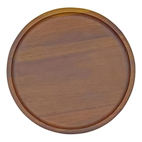 Runder japanischer Café-Dessertteller aus Holz Cover