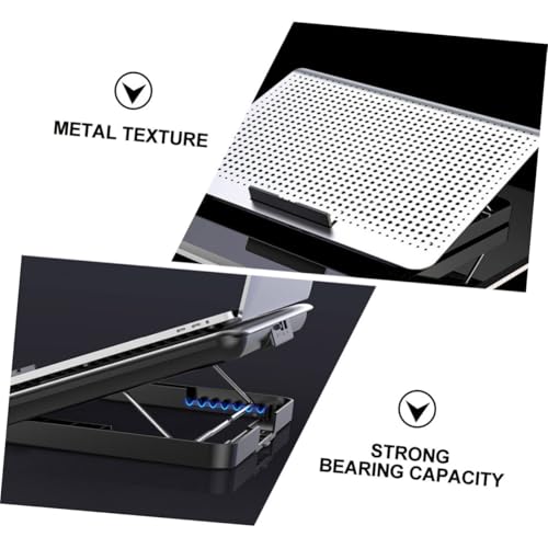 Base portátil de aluminio con ventilador ajustable y puertos USB miniatura 6