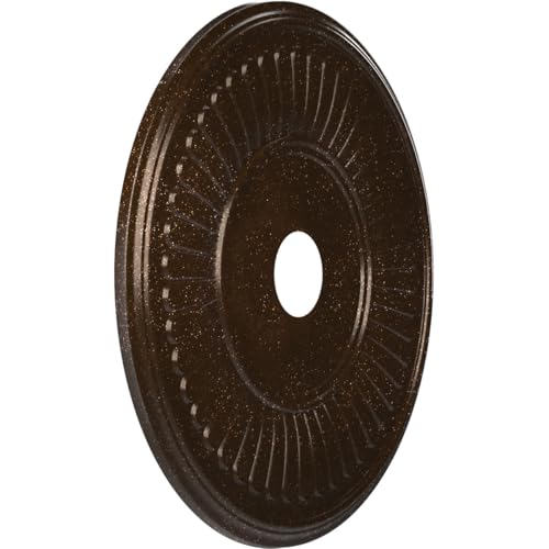 Image of Ekena Millwork CMP22BEAMB Berkshire Thermoformed PVC Ceiling Medallion (Fits Canopies up to 10 1 /8 inch), 22 inchOD x 3 1 /2 inchID x 1 inchP, Textured Metallic Mystic Brown