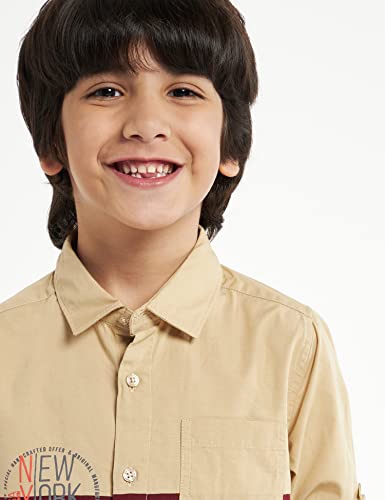 Image of Amazon Brand - Jam & Honey Boy's Regular Fit Shirt (JH-BST-SH-35 Maroon 2 8 9 Years)