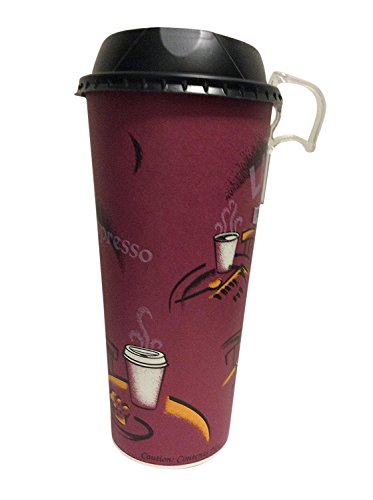 24 oz. paper coffee cups with lids - 50 sets Bistro 24 oz. single sided poly paper hot cup 90% plant-based renewable with lids