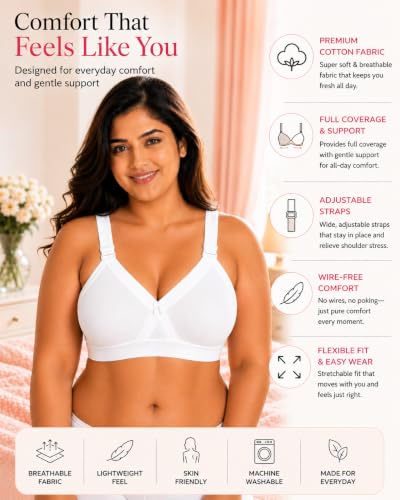 Image of SONA Women's Super Fit Cotton Full Coverage Non-Padded Non-Wired Everyday Bra - Full Support -(Pack of 1)