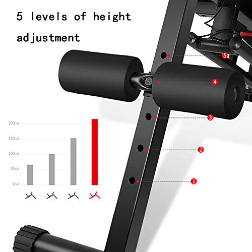 Opvouwbaar Abdominale Trainer, Bench voor Home Gym Training met trekkoord en schuim Roller, Kunnen uitvoeren oefeningen voor de buik, rug spieren. - Image 5
