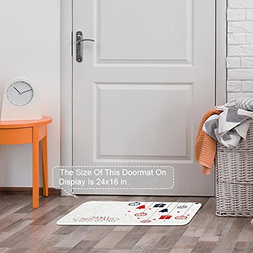 Alfombrilla de barrera lavable con base antideslizante resistente para Navidad 6