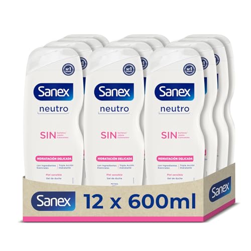 ¡COMPRA 2 UNIDADES, AHORRA EL 50 % EN 1! Gel de Ducha Sanex Neutro Hidratación Delicada Pack 12 x 600 ml | Con… — oferta en Amazon