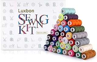 Luxbon 36 Spool Sewing Threads 250 Yard Each Assorted Spool Rainbow Polyester Sewing