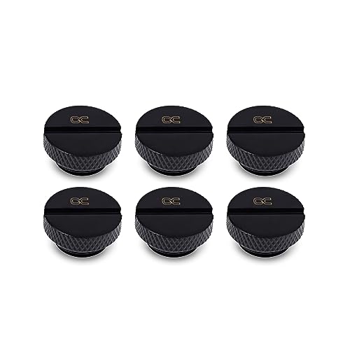 Alphacool Eiszapfen Lot de 6 Bouchons Ă vis G1/4 Noir Profond