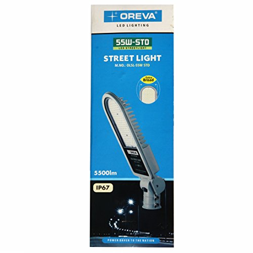 Image of Oreva Branded IP67 Waterproof Full Metal Body 55W LED Street Light with Clamp Stander Series (Grey)