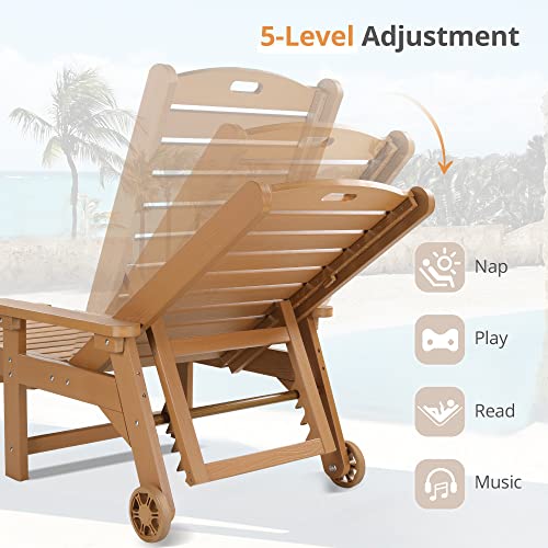 Lue Bona 300*2 Outdoor Chaise Lounge Chairs Set Of 2, Hdps Material, 3-Year Warranty, Patio Lounge Chair thumb #6