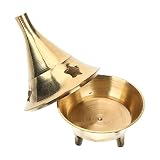 LIFKOME Brass Incense Cone Holder Miniature Incense Burner Arabic Style Censer Aromatherapy Ornament