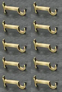 WSK Best Range Collection Brass Antique Curtain Bracket , Pack of 10 , Golden