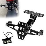 Support de plaque d'immatriculation de moto, réglable avec lumière LED, support universel pour plaque d'immatriculation de moto, support Fender Eliminator pour la plupart des modèles de motos courants