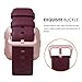 Surace Compatible for Fitbit Versa Bands, Leather Band Replacement Strap Compatible with Fitbit Versa 2 Bands Versa Lite Bands Smart Watch, Wine Red