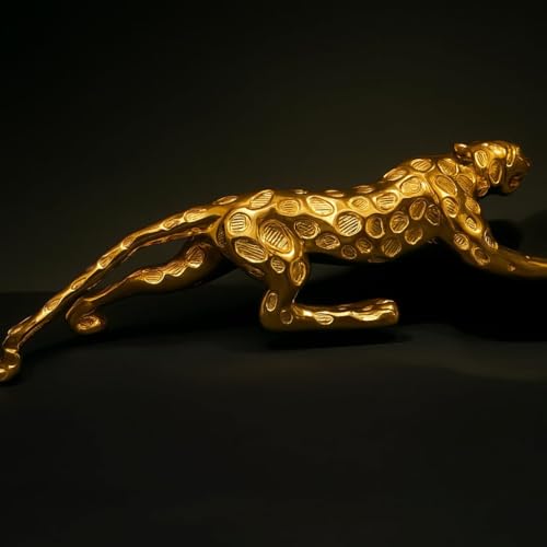 URBANVIBE HANDICRAFTS Golden Jaguar Showpiece - TV Unit House Decoration Items for Living Room, Show Piece for Home Decor (Spotted Design) (12 Inch/30 Cm) URBANVIBE HANDICRAFTS Golden Jaguar Showpiece - TV Unit House Decoration Items for Living Room, Show Piece for Home Decor (Spotted Design) (12 Inch/30 Cm)