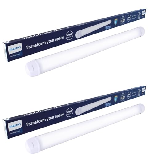 Image of Philips StarBright Plus+ 70W Linear LED Batten | 7000 Lumens | 4 Feet (1200mm) Tube Light | 2X Wider Spread & Brighter Light | 4kV Surge Protection | Cool Day Light, Pack of 2