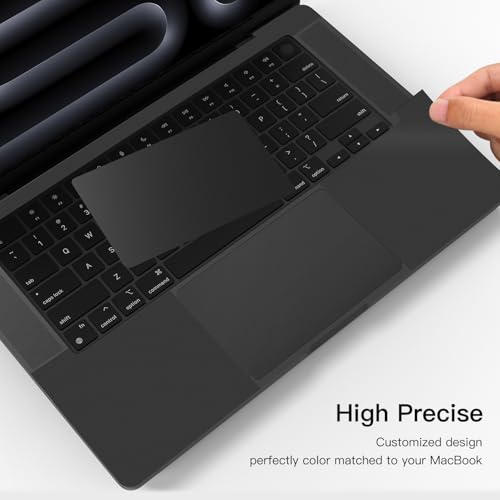 Image of CaseBuy 3 in 1 Palm Rest Vinyl Stickers (3 in 1) for M4 M3 Pro /Max MacBook Pro 16 inch A2991 A3403 A3186 Released 2024 2023, Scratch Resistant - Space Black