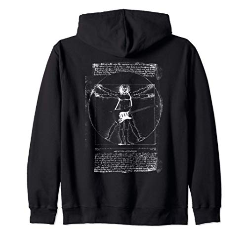 Musique Da Vinci Homme De Vitruve Guitare Électrique Fun Sweat à Capuche Cover