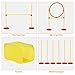 PawHut Agility Set Hunde, 4-teiliges Agility Ausrüstung mit Hundetunnel, Hürden, Slalomstangen, Springring, Aufbewahrungstasche, Höhenverstellbar Steckhürdenset Trainingsset für Hundetraining