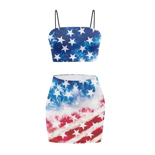 Image of 2025 Sexy Spaghetti Strap Crop Tops and Bodycon Skirt Casual 2 Piece Set S-4XL