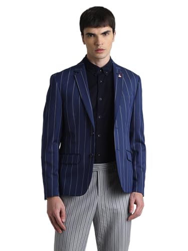 Image of Jack & Jones Striped Slim-Fit Single Breasted Blazer