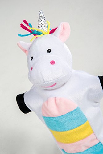 Roba 9713 Roba Hand Puppets Set, Plush Hand Puppets Pack of Children\'s Puppet Theatre and Puppets/Set Includes Fairy, Unicorn, Dragon and Knight Role Play – , Mehrfarbig