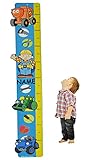 alles-meine.de GmbH Meßlatte - Bob der Baumeister incl. Name - Messlatte aus Moosgummi - für Kinderzimmer Kinder Kind - Fahrzeuge Meßleiste als Wandsticker / Wandtattoo