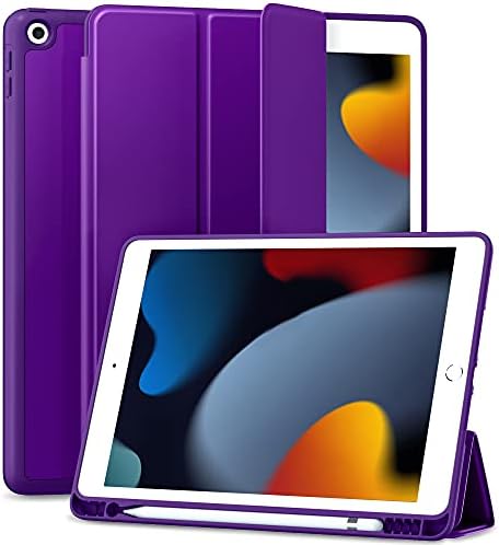 Maledan Case Compatible with iPad 9th/8th/7th Generation Case, Premium PU Leather + Soft TPU Back Case with Pencil Holder, Auto Sleep/Wake 10.2 Inch iPad Case Cover 2021/2020/2019 - Grass