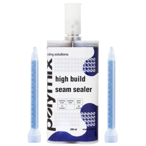 Image of Polymix High Build Seam Sealer 200ml Cartridge & Two Application Mixing Nozzles (Gray)